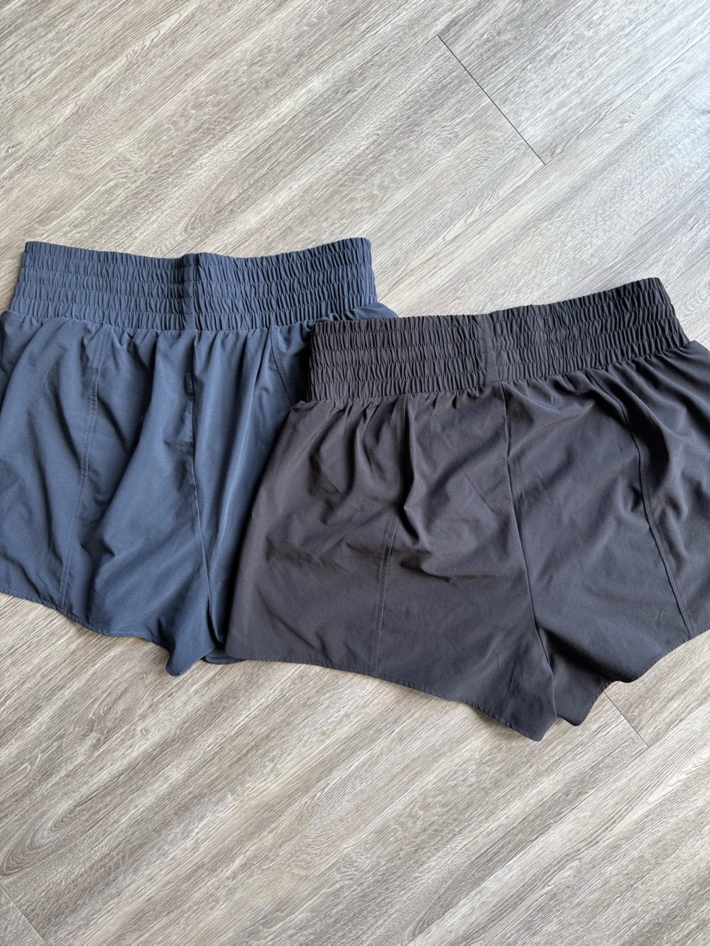 Women's Lightweight Elastic Waist Running Shorts - Black and Navy - Picture 6 of 6
